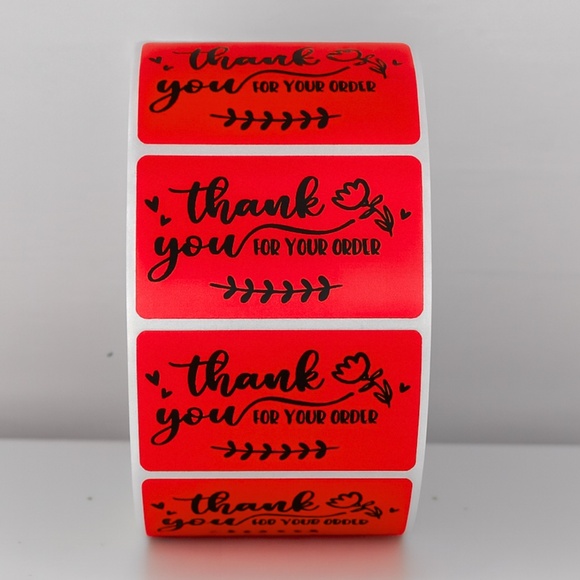 💖 Thank You For Your Order Stickers | Pack of 100 | 2x1 Inch | Small Business - Picture 9 of 11